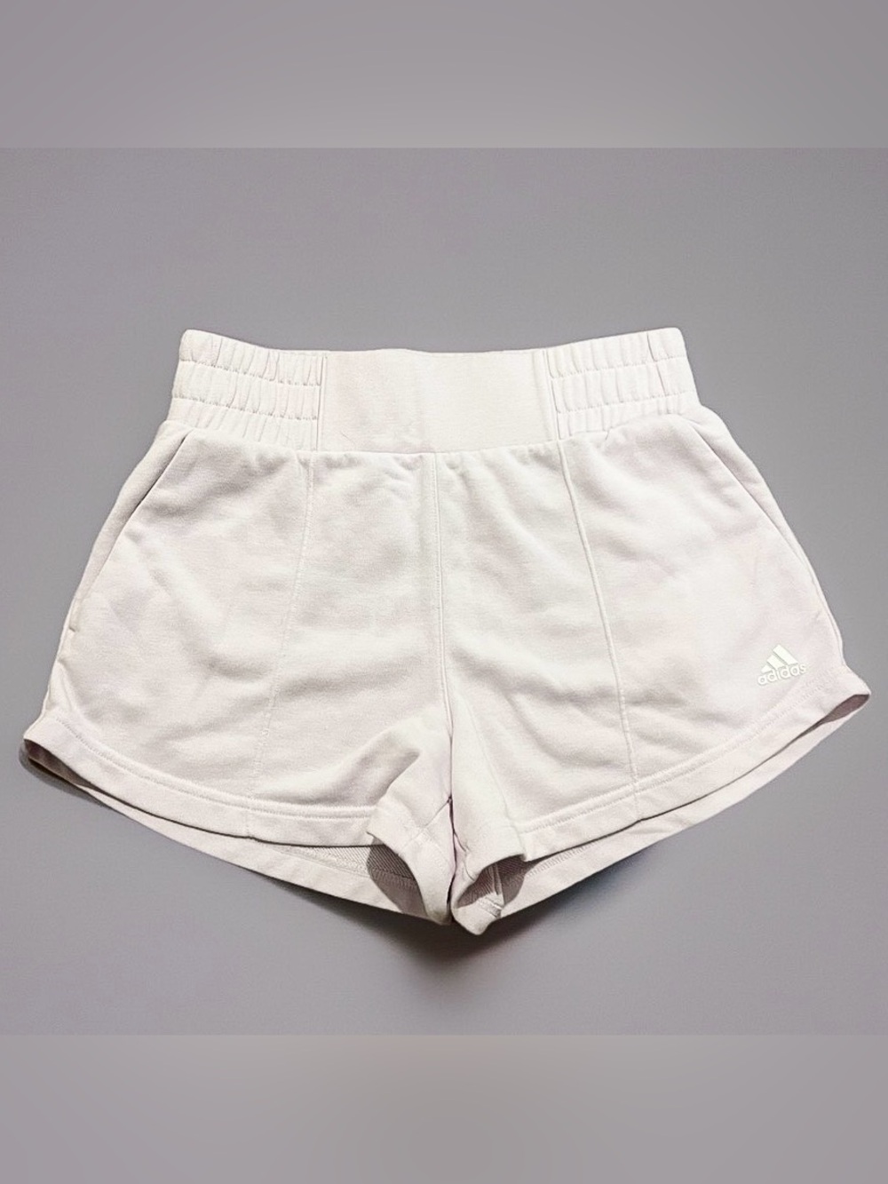 Adidas Women's Medium Hyperglam French Terry Shorts Light Pink